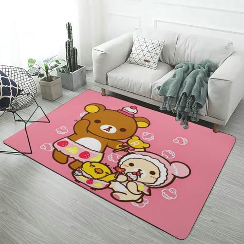 ◆未使用品◆　コリラックマ　ルームマット　90×110cm　Rilakkuma New》コリラックマ<フェイスデザイン>☆滑り止め付*ふわふわ